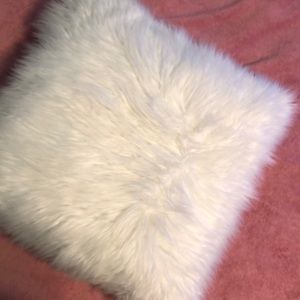 Big Fluffy white decorative pillow